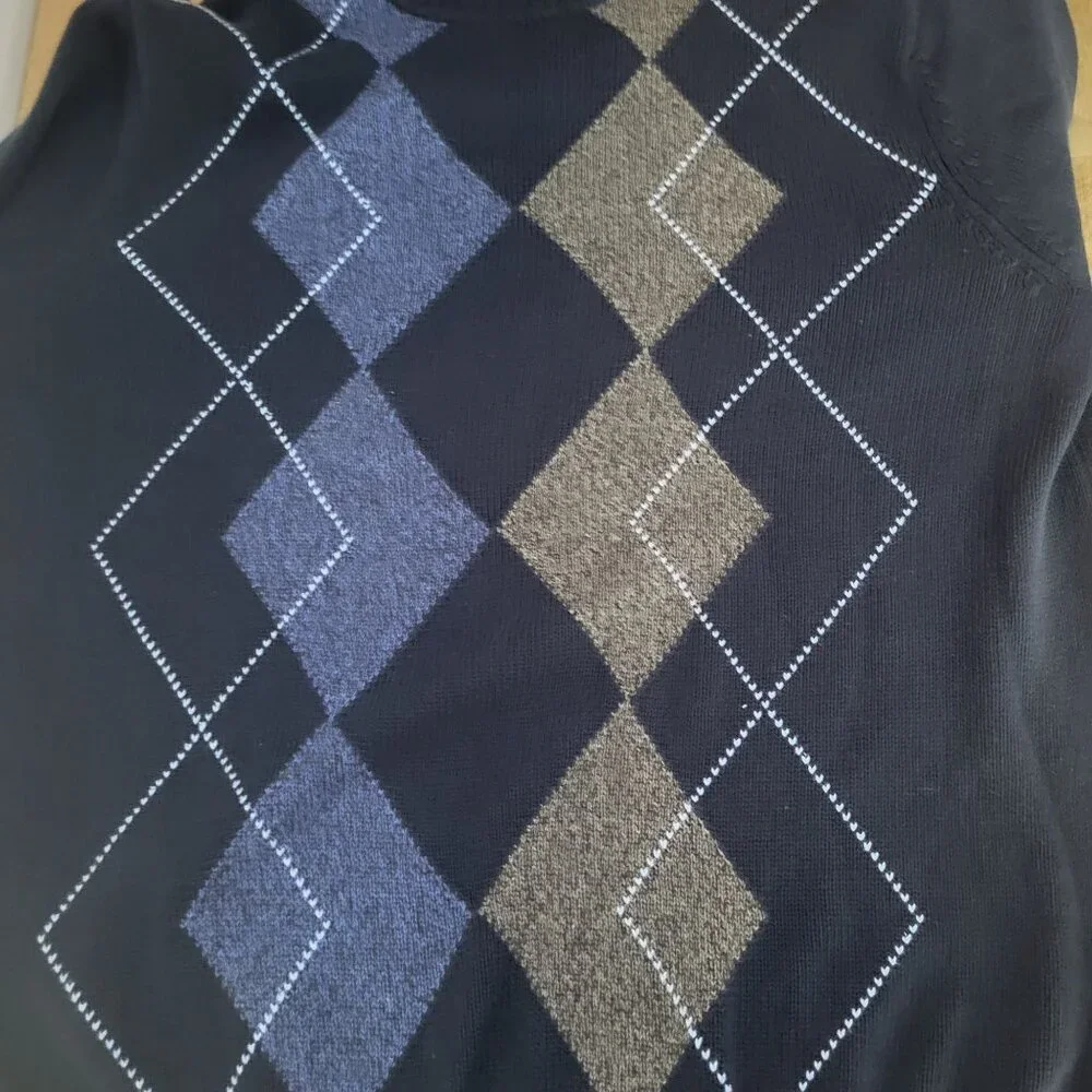 Alexander Julian Colours XLT Men Argyle Sweater Grandpa Old Money VTG Academia